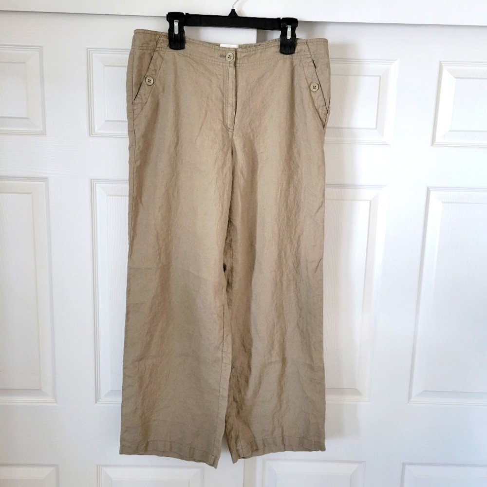 Chico's 100% Linen Relaxed Fit Pants Chico's Size 2 (M)